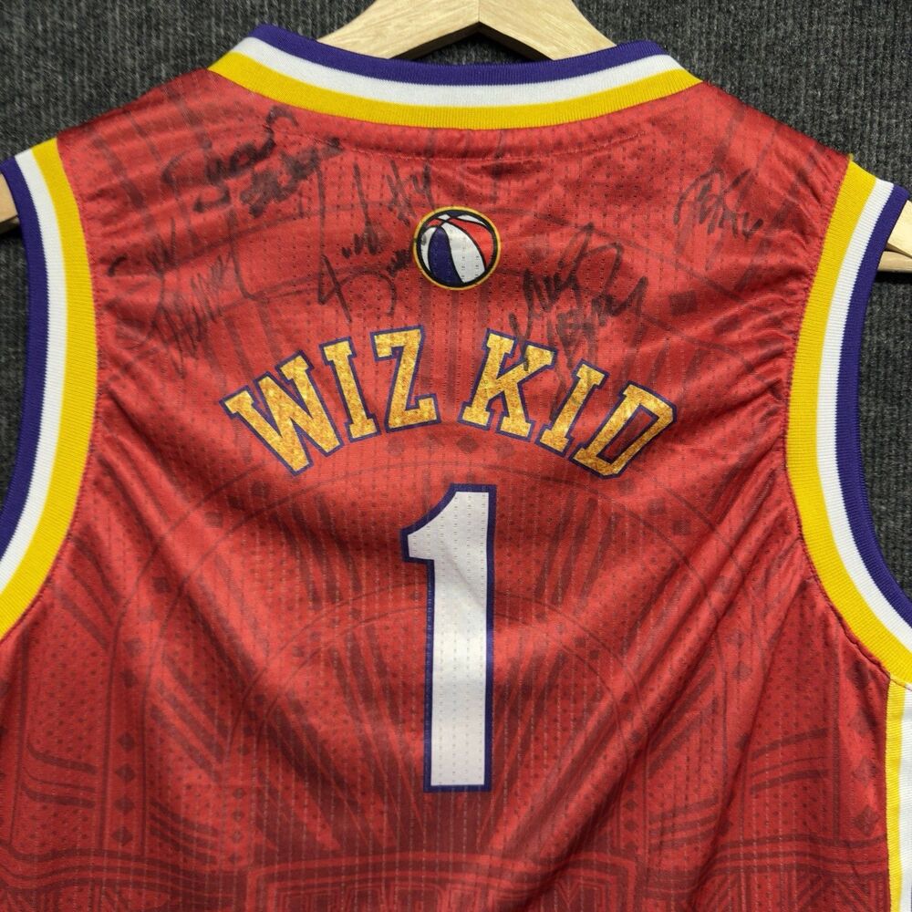 AUTOGRAPHED Harlem Wizards Wiz Kid Basketball Jersey Red #1 Signed Size Medium